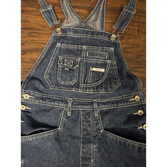 RVT Denim Shorts Overalls Womens Vintage 90’s Size Medium - Picture 3 of 8